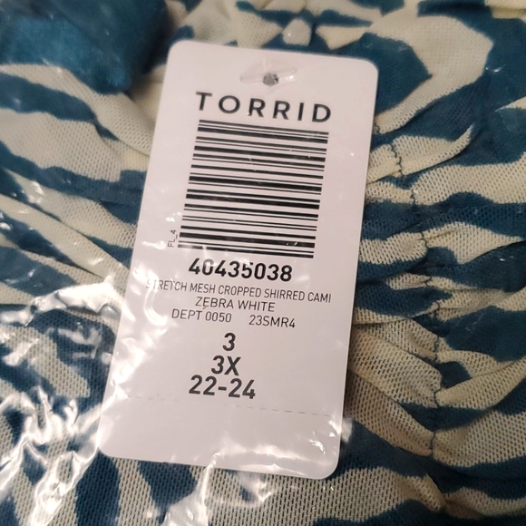 ❤️NWT VINTAGE TORRID CAMI - ZEBRA PRINT - WASHABLE MESH SHIRRED CROP - PLUS SIZE - Picture 6 of 16